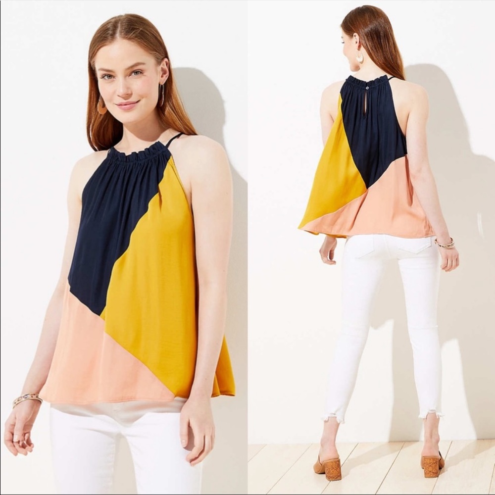 Loft Plus Color blocked halter top - 14